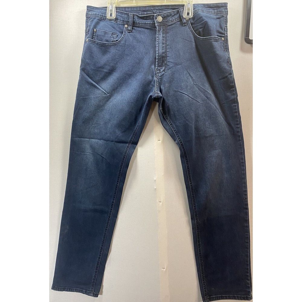 Buffalo David Bitton Mens Jeans 38x34 Slim Straight Axel Blue‎ Denim Stretch